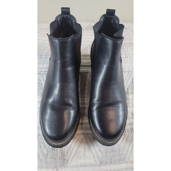 Blondo Women’s Waterproof Black Leather Chelsea Ankle Boots Size 9.5M Lug Sole - Picture 2 of 6